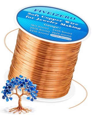 FIVEIZERO 328ft 28 Gauge Copper Wire for Jewelry 28 Gauge, Copper/Bronze 
