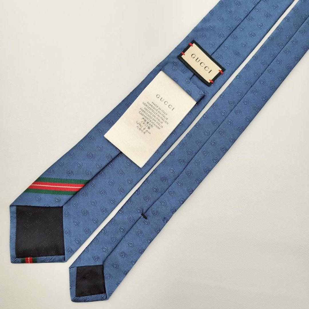 GUCCI Narrow Tie Interlocking GG Pattern Mint Unu… - image 6