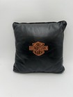 Harley-Davidson Black Faux Leather Throw Pillow Bar & Shield Logo 12” — photo 1