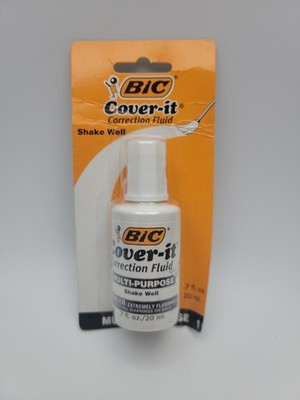 BIC WHITE OUT Cover-It Multi Purpose Pen & Ink Correction Fluid .7 fl oz (20ml)