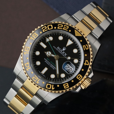 Rolex GMT Master II 116713LN Two Tone Ceramic Stainless Steel 18k Yellow Gold