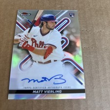 2022 Finest AUTO ROOKIE Matt Vierling RC #FA-MV Phillies Baseball Card (f8). rookie card picture