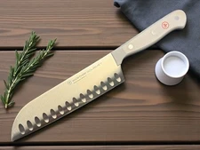Wusthof Gourmet 7 inch Santoku Hollow Edge Chef’s Knife *Grey Handle* RARE  New!