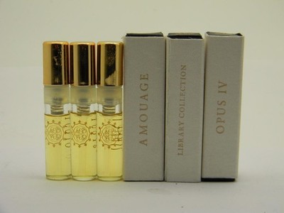 3 x Amouage Library Collection OPUS IV Eau de Parfum EDP Natural Spray Vial 2ml