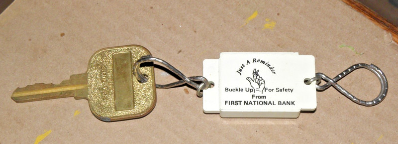 VINTAGE HOTEL ROOM OR BANK VAULT BOX KEY.  WITH FOB SEE NR