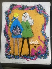 VTG 1968 Mattel World Of Barbie Doll Trunk Closet White Case Made In USA.