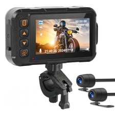 Motorcycle Dash Cam 3" Screen Front Rear Dual Lens Waterproof Video Recorder