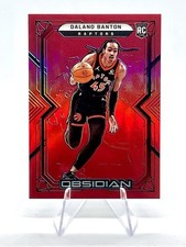Dalano Banton 2021-22 Obsidian RC Electric Etch Red Flood #177 Toronto Raptors