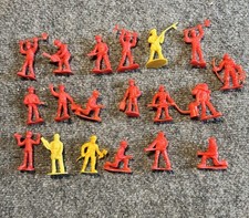 Vintage Red Plastic Figure Fireman Rare lot of 19