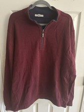 Tommy Bahama Men's Burgundy Navy Reversible 1/4 Zip Pullover Sweater XL
