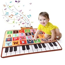 Baby Piano Mat, Musical Keyboard Learning Toys with 26 26 Letters Piano Mat