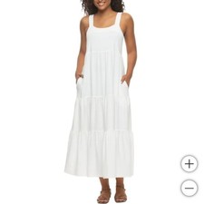 NWT Felina Women's Tiered Maxi Dress White M