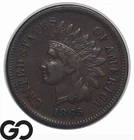 1865 Indian Head Cent Penny, Fancy-5, Tougher Date