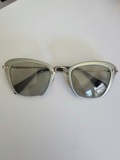 Miu Miu Sage Green Cats Eye Metal Frame Glasses Gold Hardware Modern Lightweight