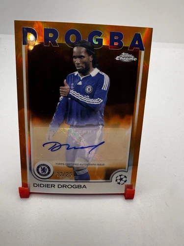 2024-25 Topps UEFA Chrome Didier Drogba Autograph Orange #/25 Chelsea