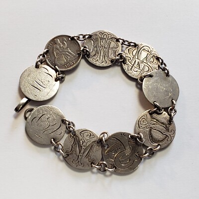Love Token Bracelet - Liberty Seated Dimes - Original - .578 ASW