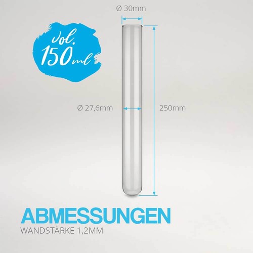 Tuuters 25x Reagenzgläser Reagenzglas aus Glas mit Natur-Korken - Diverse Größen - Bild 18 von 23