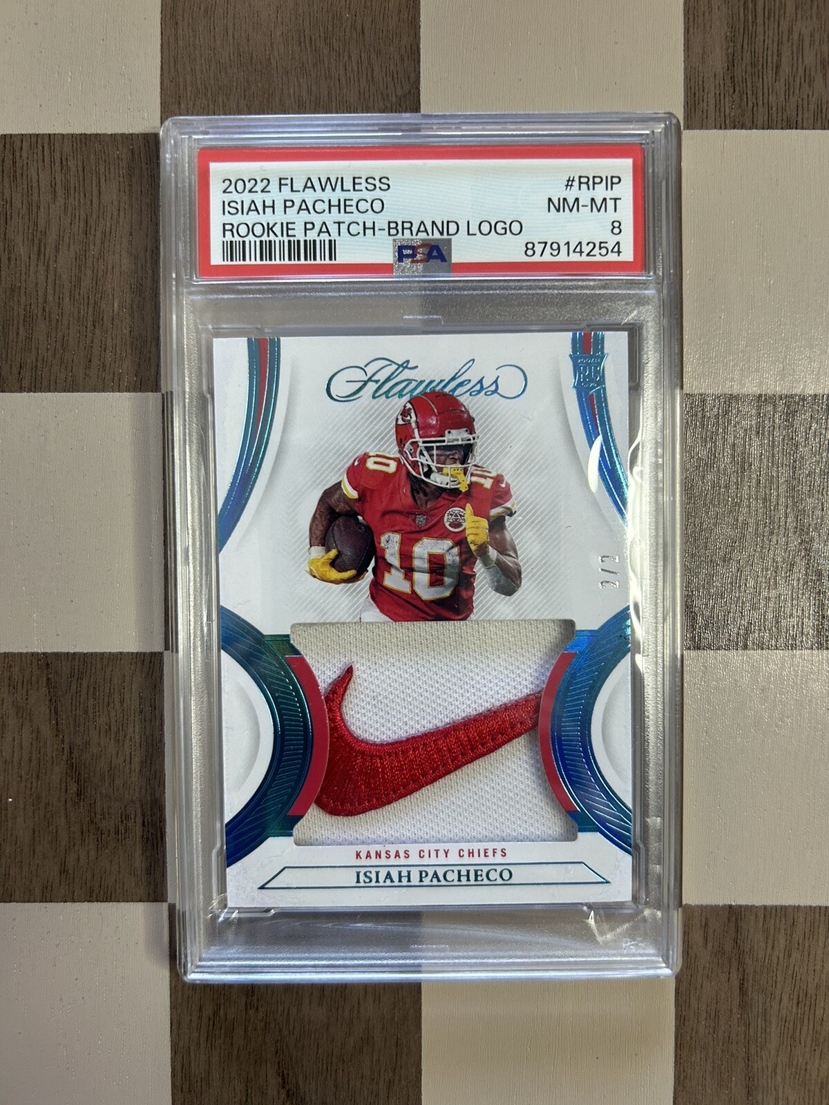 Isiah Pacheco Panini Flawless Rookie Patches #RPIP Brand Logo