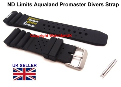 ND Limits Black Silicone Diver Strap For Citizen Aqualand Promaster | eBay