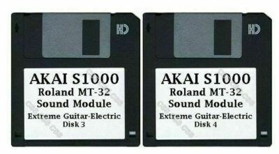 Akai S1000 Floppy Disks Roland MT-32 Sound Module Extreme Guitar-Electric 3 & 4