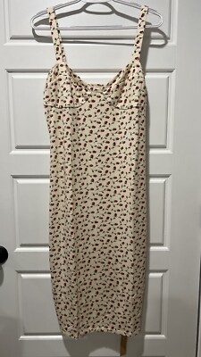 NWT REFORMATION Beyonca Knit Dress Madison XL Ivory Roses Floral  Knee-Length | eBay