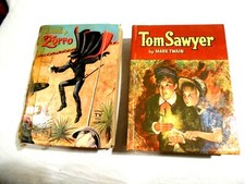 2-Vintage Whitman Books 1958 Zorro 1950 Tom Sawyer