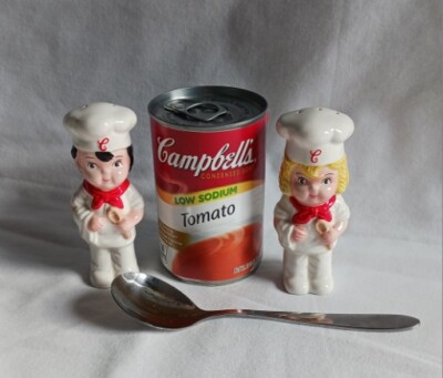 Vintage 1998 Campbell's Soup Kids Chef Ceramic Salt & Pepper Shakers