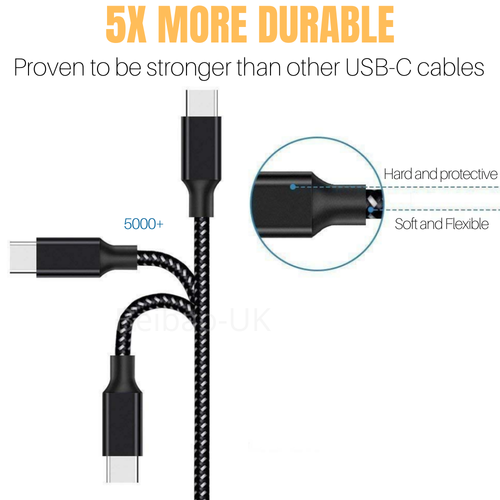 6X Wholesale Bulk USB Cable 10FT Braided Type C Charger Data Cord For Samsung LG - Picture 4 of 11