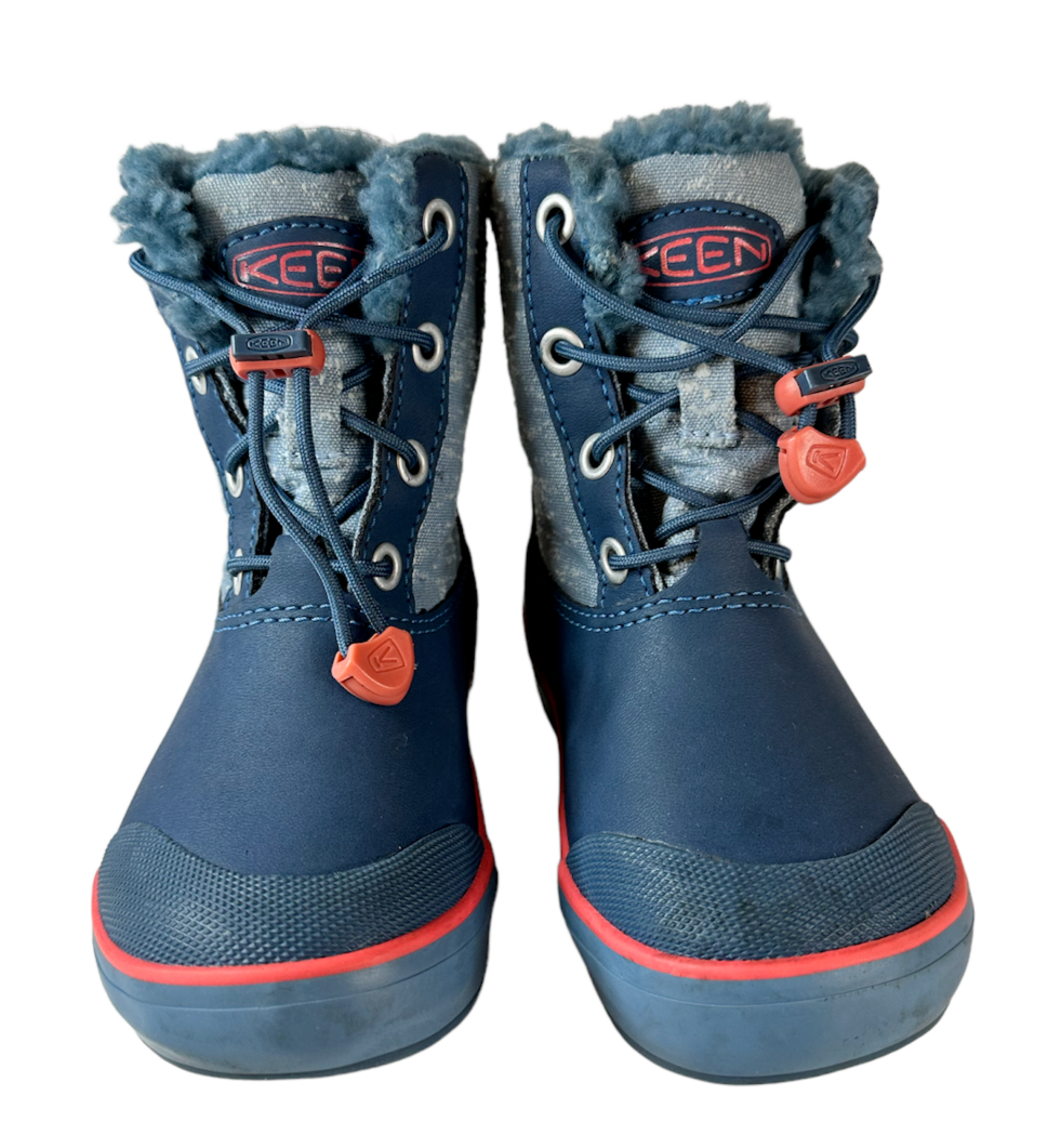 KEEN Stivali invernali Appassionati Impermeabili Finta Shearling Anatra Blu Giovani Taglia 8