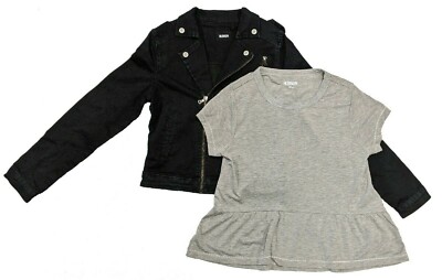 Hudson Kids Girl's 2 Piece Set Grey- Black, Large