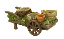 Wagon Cart Planter Garden Indoor Outdoor Weathered Look Resin Mini Plants Pots