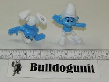 2013 Smurfs Hefty & Crazy Smurf Figure Lot McDonalds Happy Meal Toy    