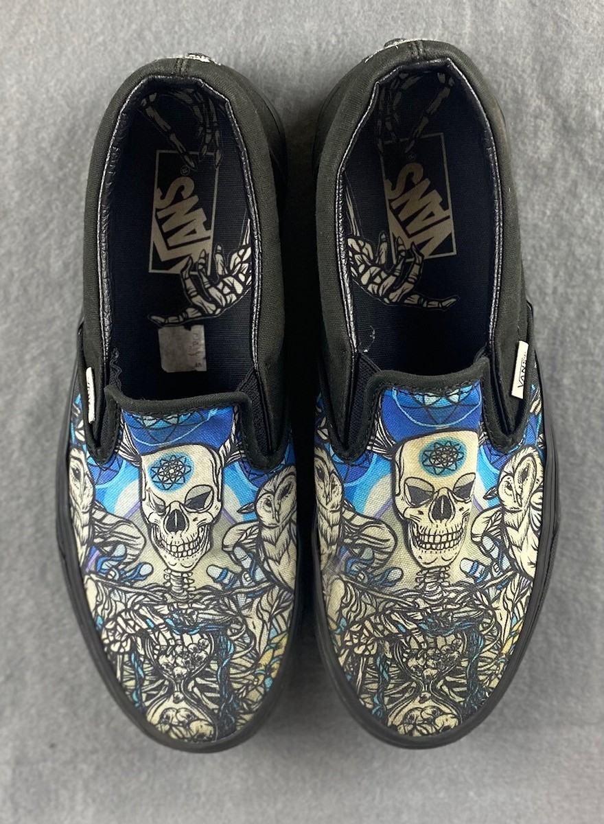 Vans Skull Skeleton Owl Black Schoph Artist Skate Shoes Mens
