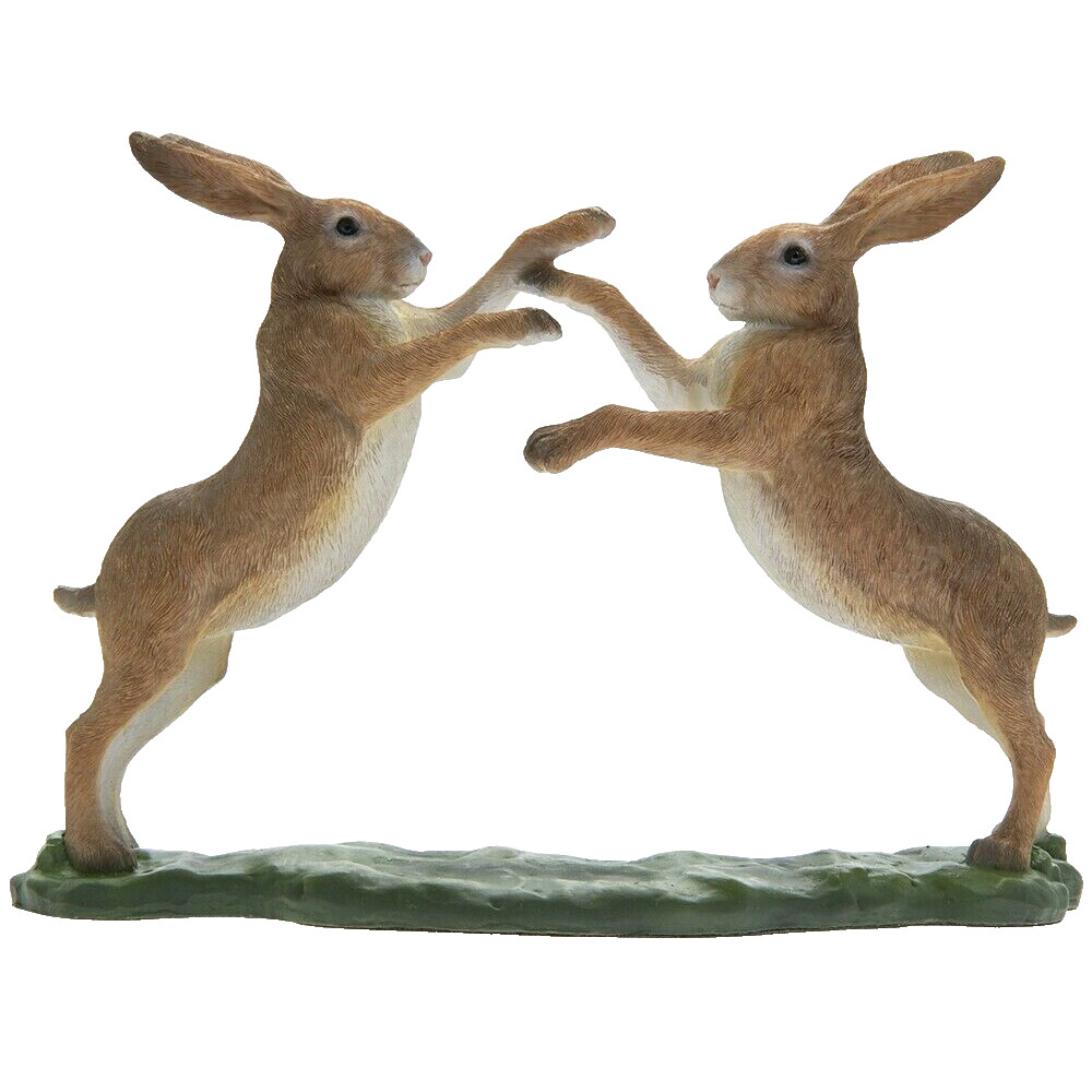 Boxing Hare Sculpture Hares Ornament Rabbit Figure Realistic Colour Figure NEW