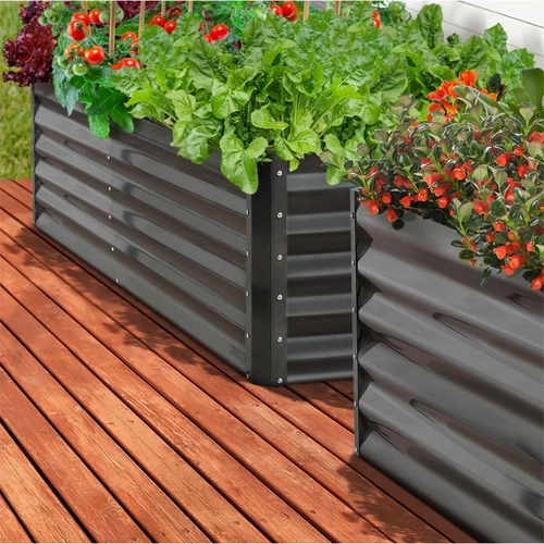 Garden Raised Bed Vegetable Flowers Planter Box Kit Galvanised Steel 240x80x45CM - Picture 13 of 13