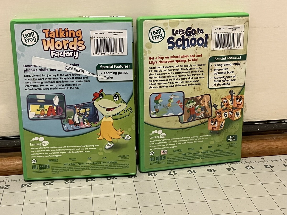 Leap Frog DVDs lot of 2 Lets Go To School + Talking Words | eBay