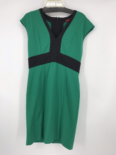 Zip Cap Slv Sheath Green Gray Dress 