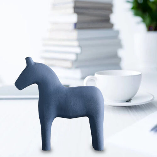 Wooden Horse Figurine Pinewood Hand Painted Horse Statue Decor(Blue Large) ESP - Picture 1 of 12