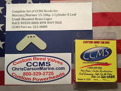 CCMS Mercury/Mariner Racing Outboard Reed 15-28hp 2 Cyl. 8 Leaf Brass ...