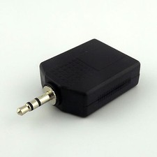 1pc Earphone Audio 3.5mm 1/8" Male Stereo To Dual 6.35mm Female Splitter Adapter