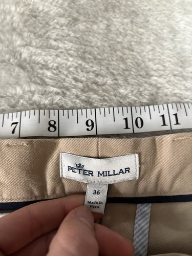 Peter Millar Mens Cream Golf Chino Pants Size 36 Pima Cotton Stretch - Picture 6 of 7