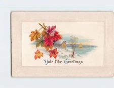 Postcard Winter Scenery Art Print Yule-Tide Greetings