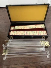 Vintage 160 Bakelite Mahjong Set W/ Case And Transparent Reels