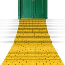 6Pcs 108 x 54In Yellow Brick Floor Runners Brick Stone Road Carpet Yellow Bri...