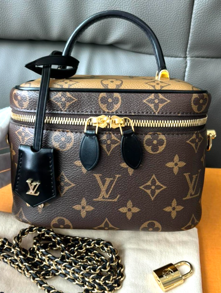Louis Vuitton Monogram Vanity Top Handle Crossbody Bag Like New