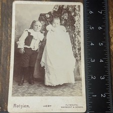 Antique Victorian Children Portrait Cabinet Card Photo hidden mother