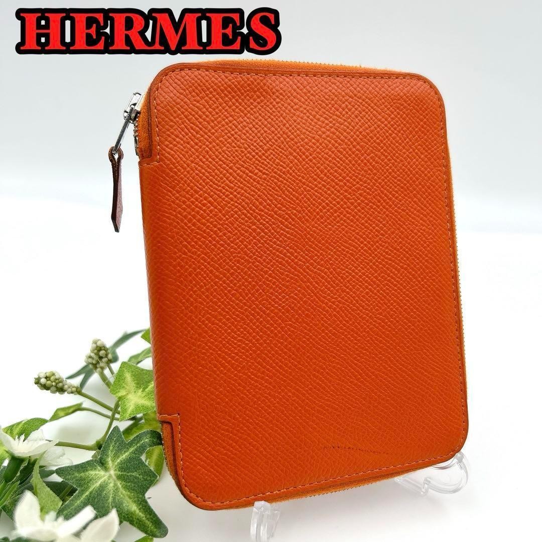 HERMES 手帳カバー Semainier Simple Epsom Orange Hermes Veau Epsom Leather Agenda Zip Notebook Cover 5.9 Inch