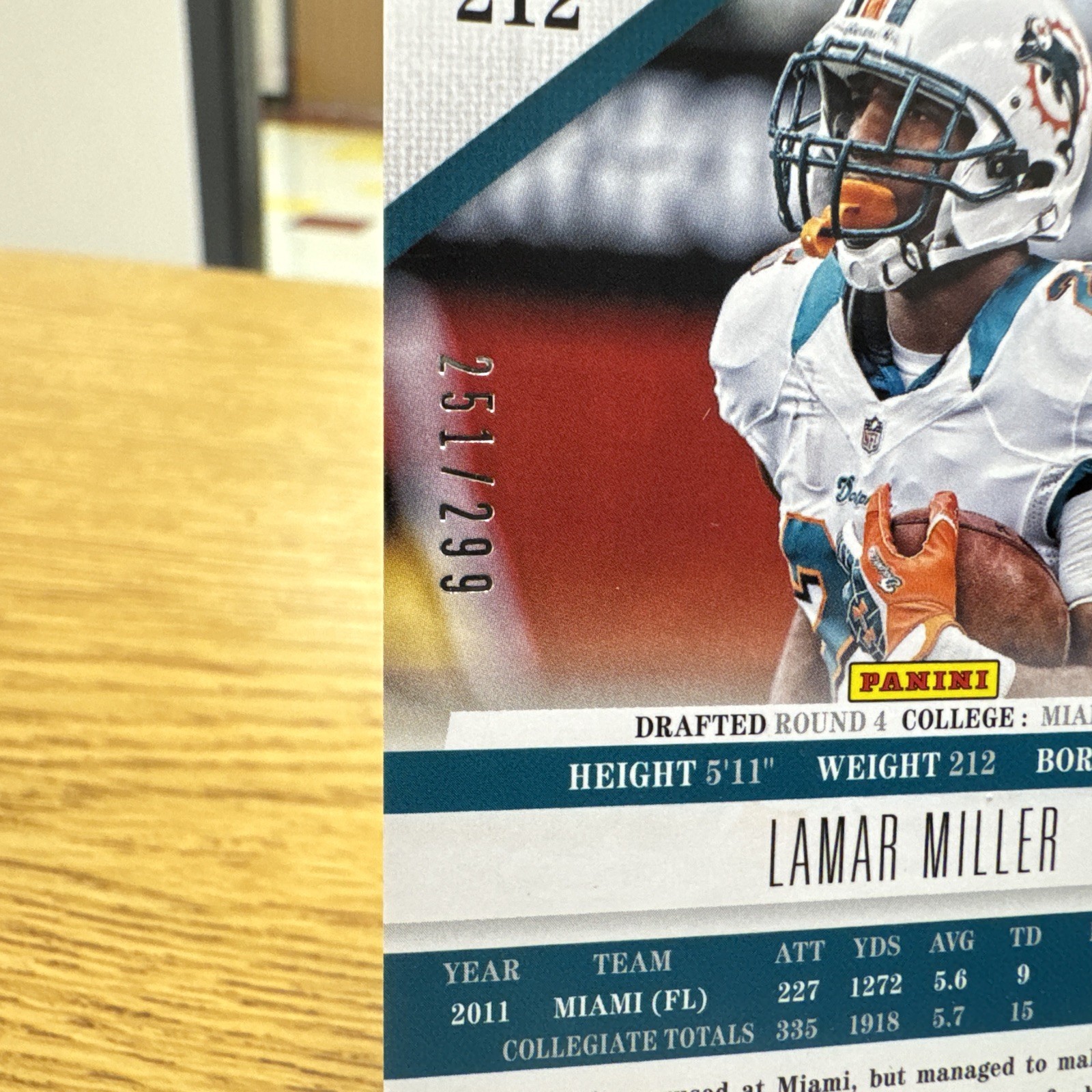 Lamar Miller 2012 Panini Limited Phenom Patch Auto #251/299  Miami Dolphins view 5