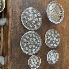 Lot Of 5 Vintage Glass Flower Frogs Floral Arrangement Frog