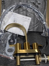 Brushed Gold Finish Kitchen Faucet with Dual Handle